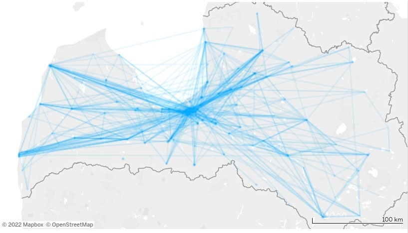 EV charging station network in Latvia